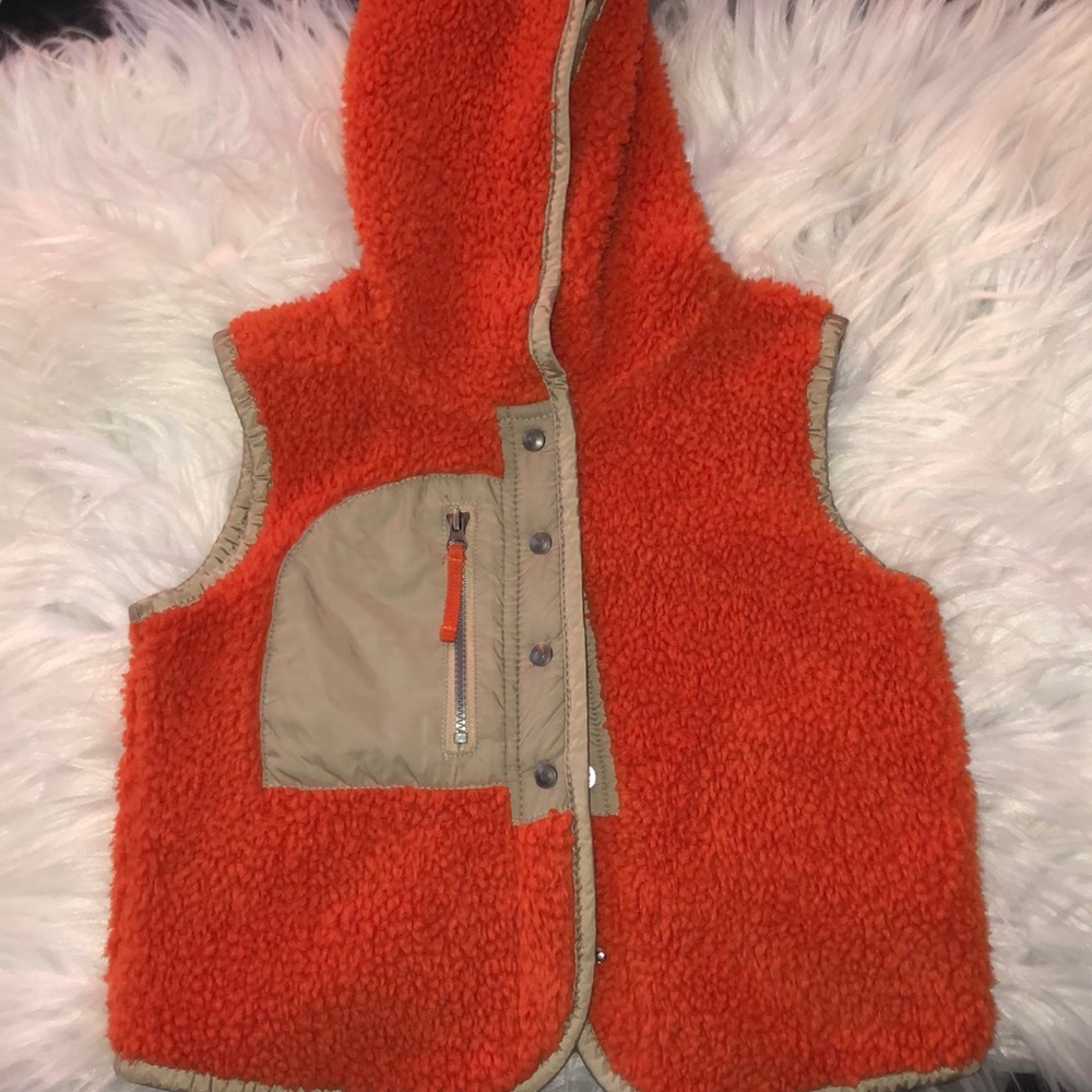 Gymboree Orange Furry Hood Vest